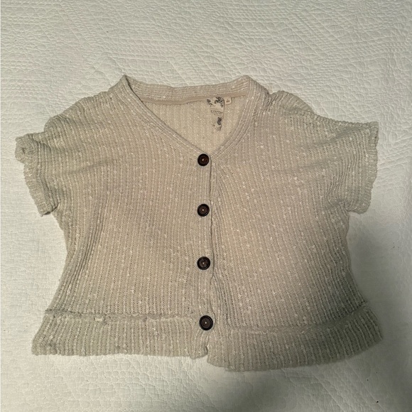 Women's Beige tee with Button Detail - Picture 2 of 5